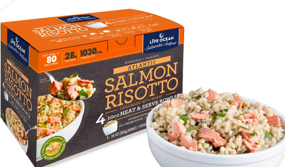Microwaveable salmon risotto bowls - pack of 4