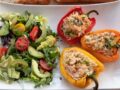 Salmon Risotto stuffed Bell Peppers